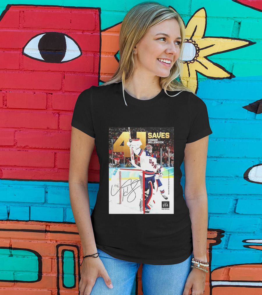 41 Saves Connor Hellebuyck USA Olympic Winter Games 2022 Team USA T-Shirt