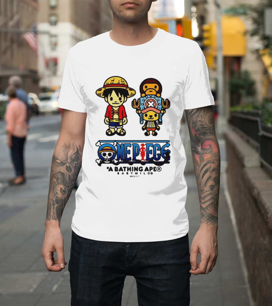 One Piece A Bathing Ape Baby Milo Collaboration Luffy And Tony Tony Chopper T-Shirt
