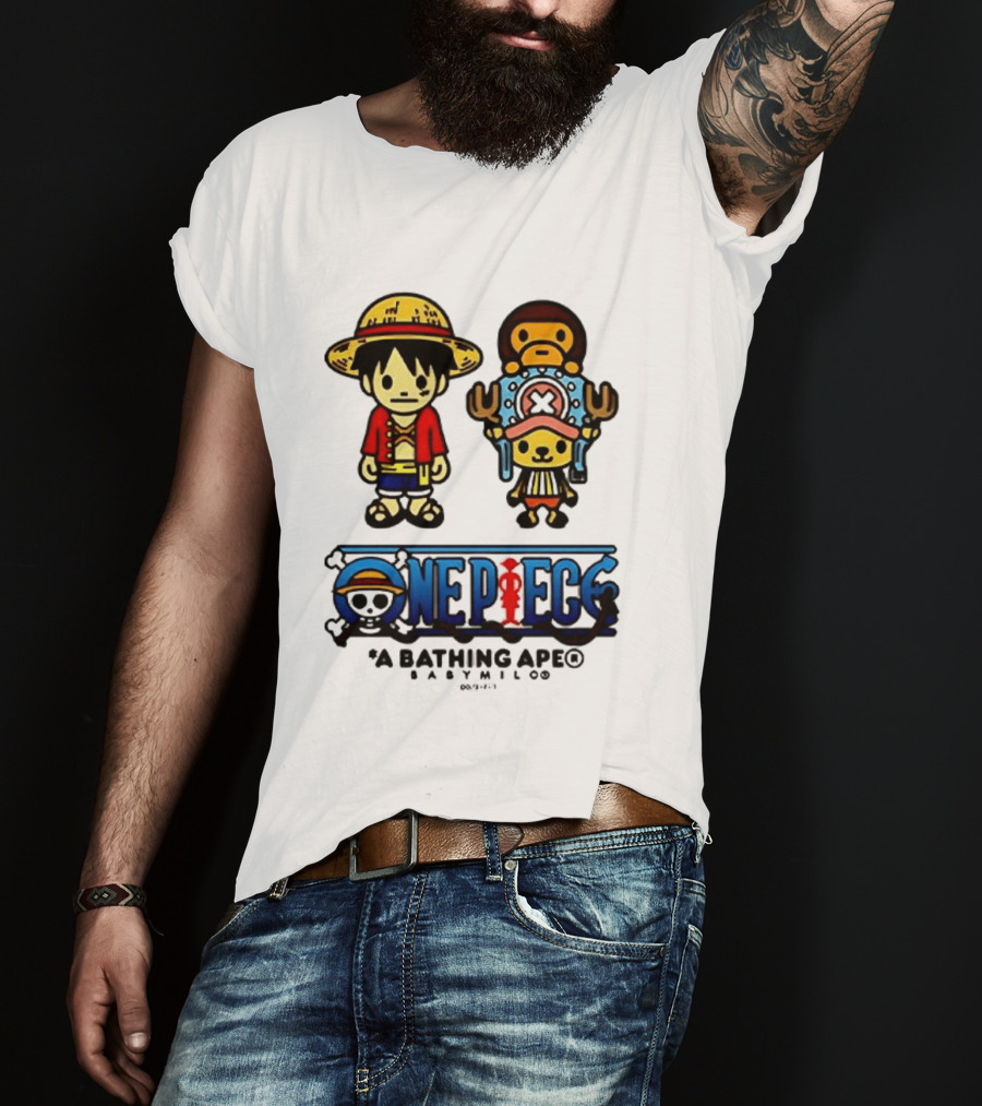 One Piece A Bathing Ape Baby Milo Collaboration Luffy And Tony Tony Chopper T-Shirt
