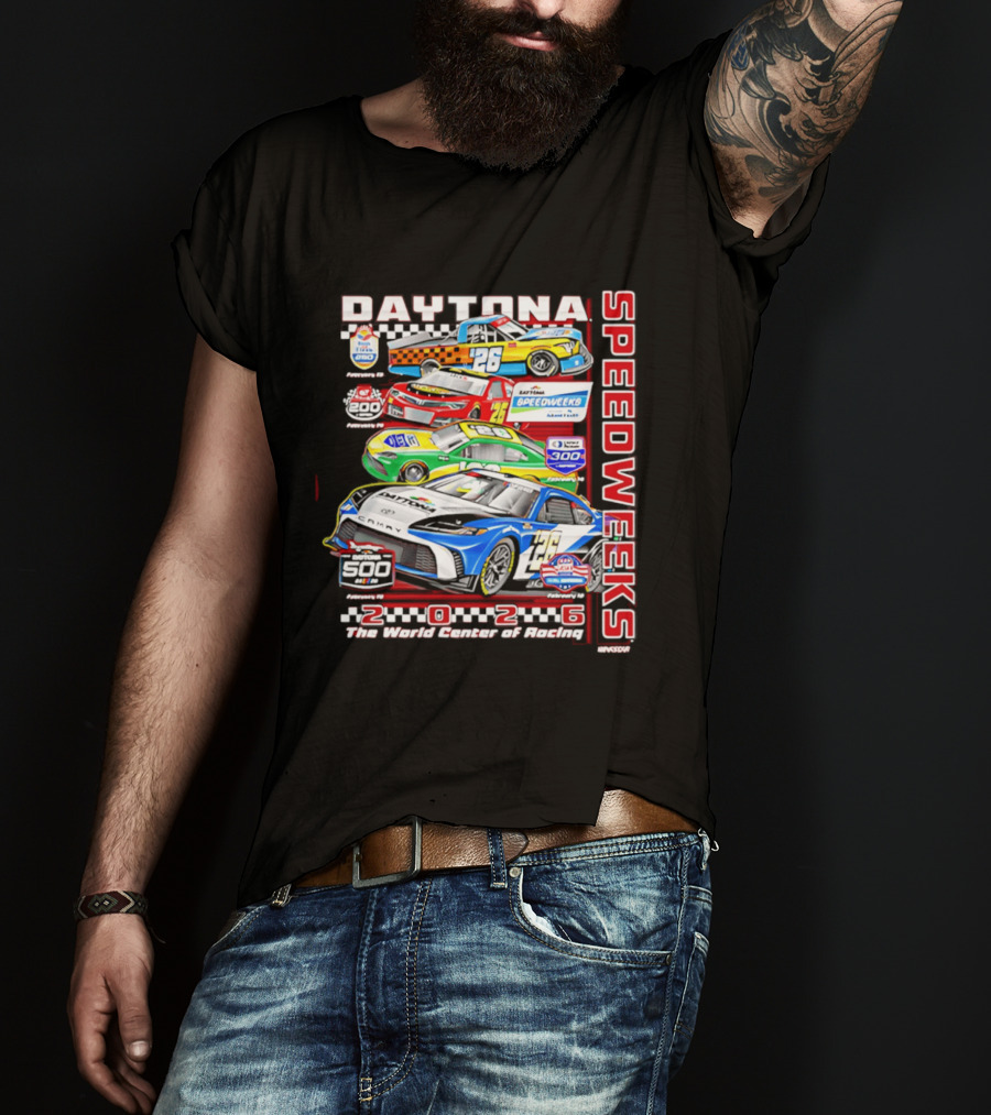 2026 Daytona 500 Speedweeks The World Center Of Racing Champion Cars Racing T-Shirt