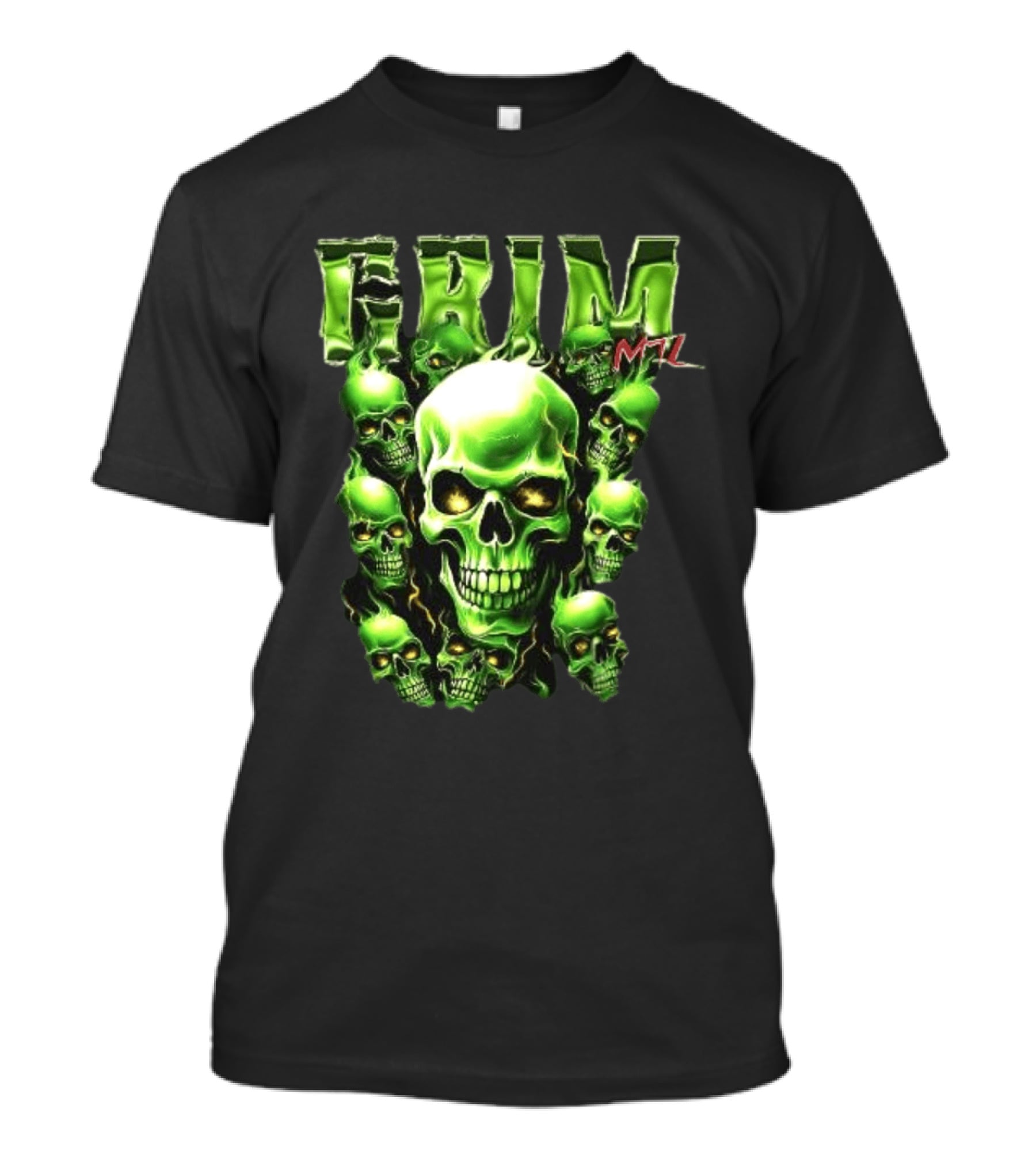Grim MTL Green Skull Cluster Hommage To Juicy J T-Shirt