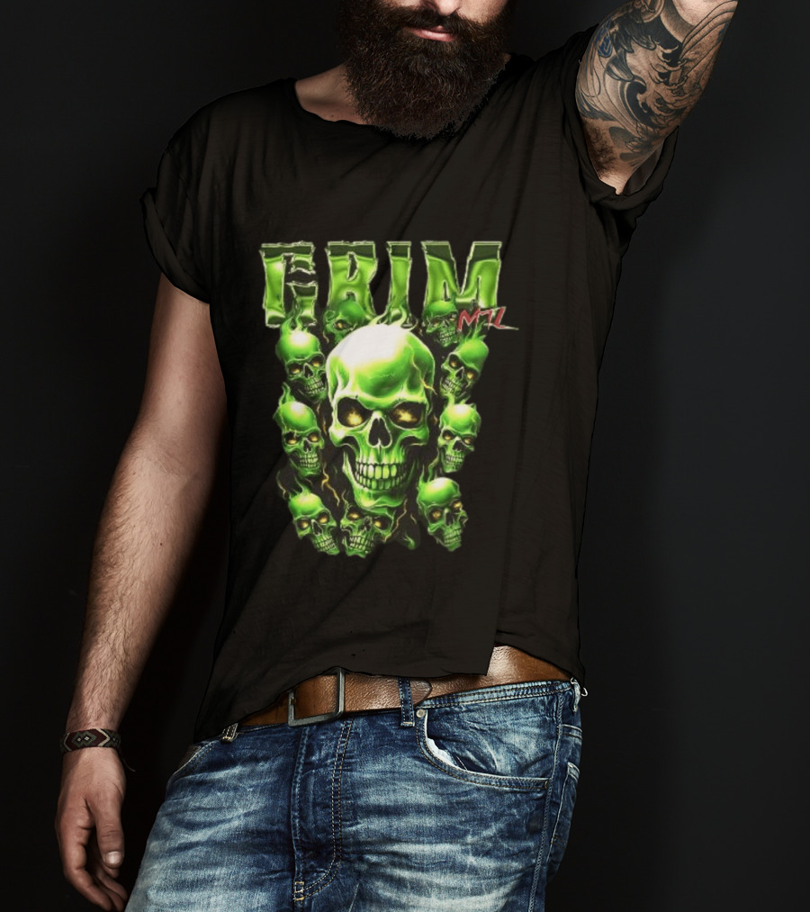 Grim MTL Green Skull Cluster Hommage To Juicy J T-Shirt