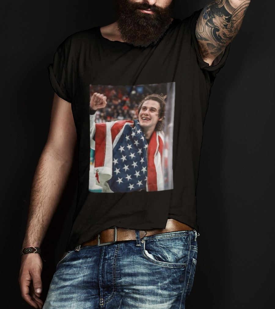 Jack Hughes USA Hockey Celebrates Gold Victory T-Shirt