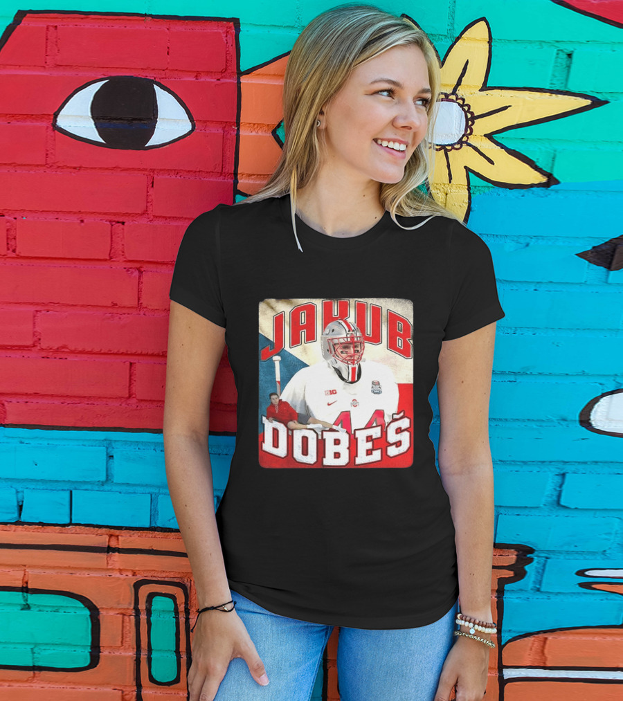 Jakub Dobeš Ohio State Buckeyes Hockey Big Ten 44 T-Shirt