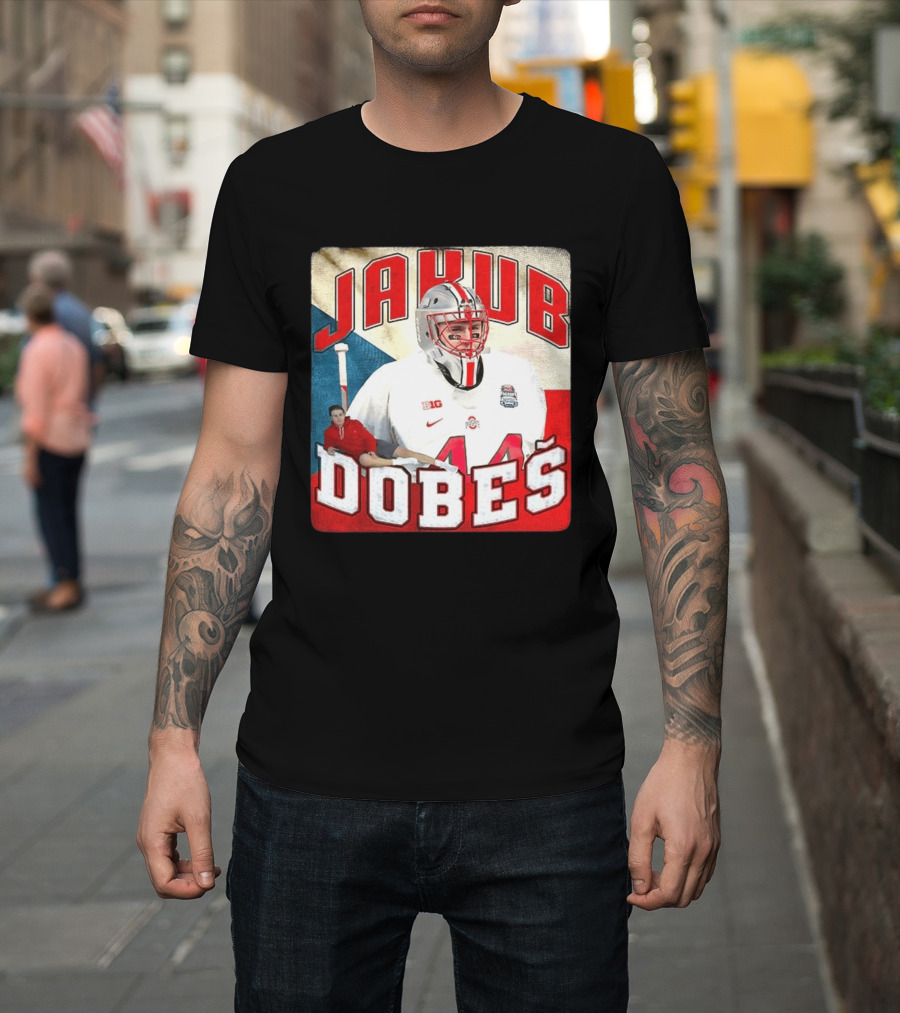 Jakub Dobeš Ohio State Buckeyes Hockey Big Ten 44 T-Shirt