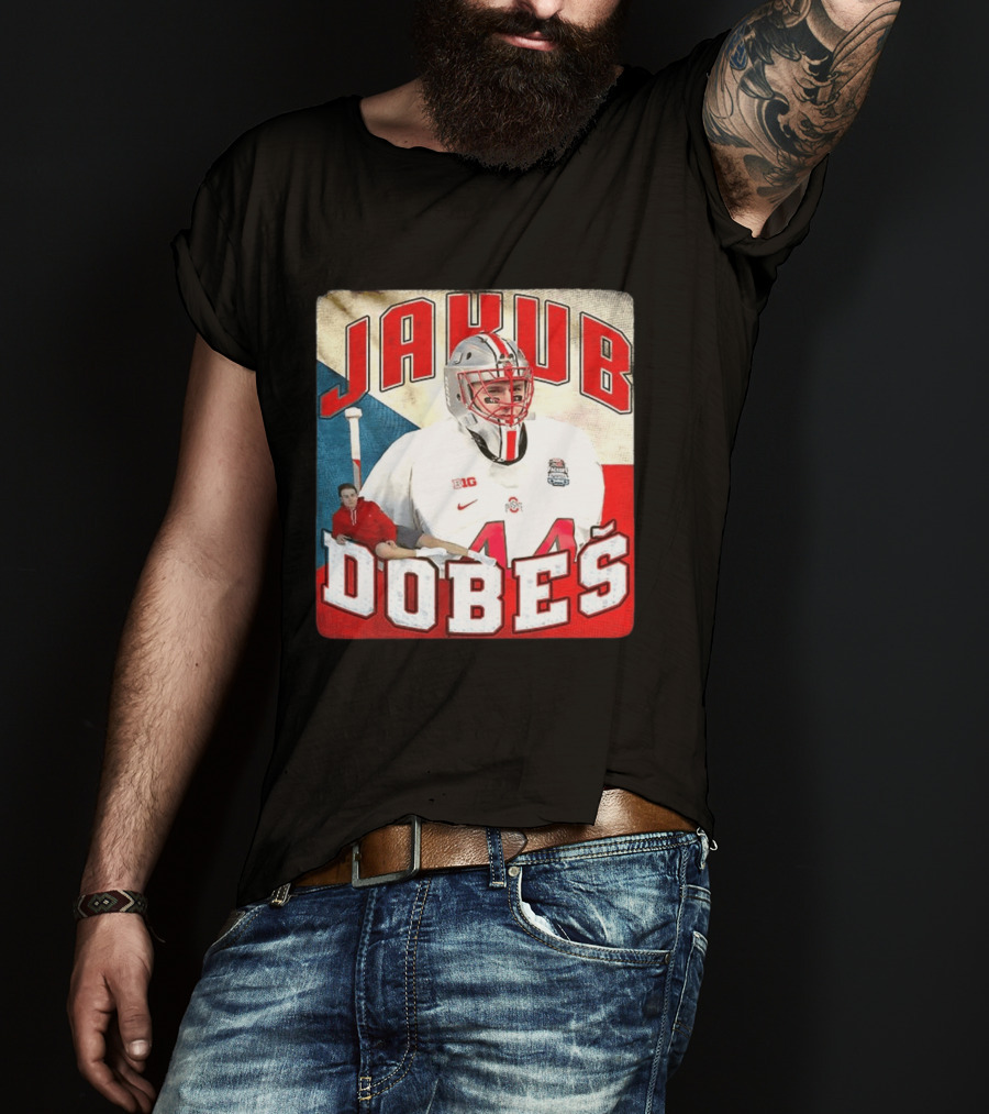 Jakub Dobeš Ohio State Buckeyes Hockey Big Ten 44 T-Shirt