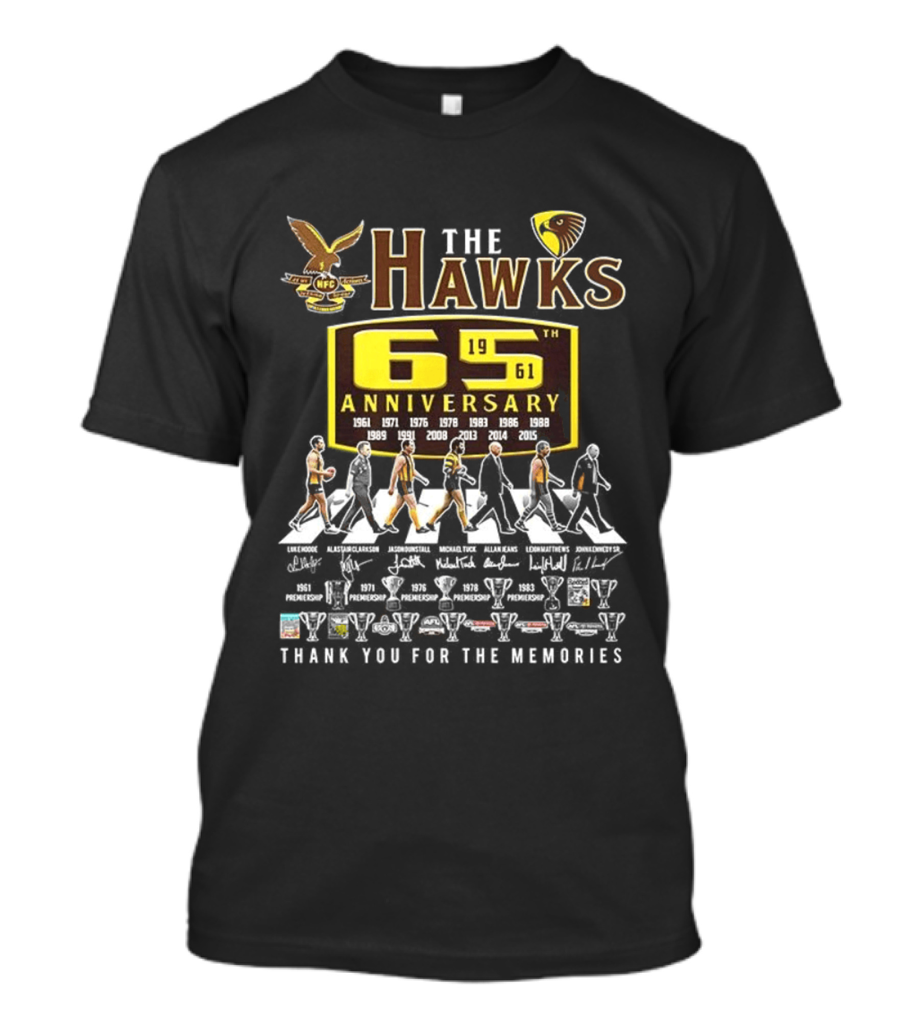 The Hawks 65th Anniversary 1961 2024 Thank You For The Memories T-Shirt