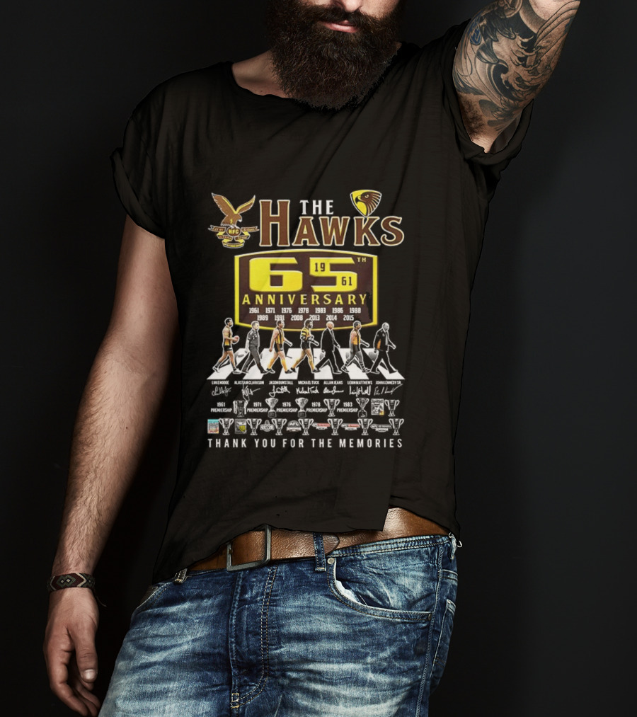 The Hawks 65th Anniversary 1961 2024 Thank You For The Memories T-Shirt