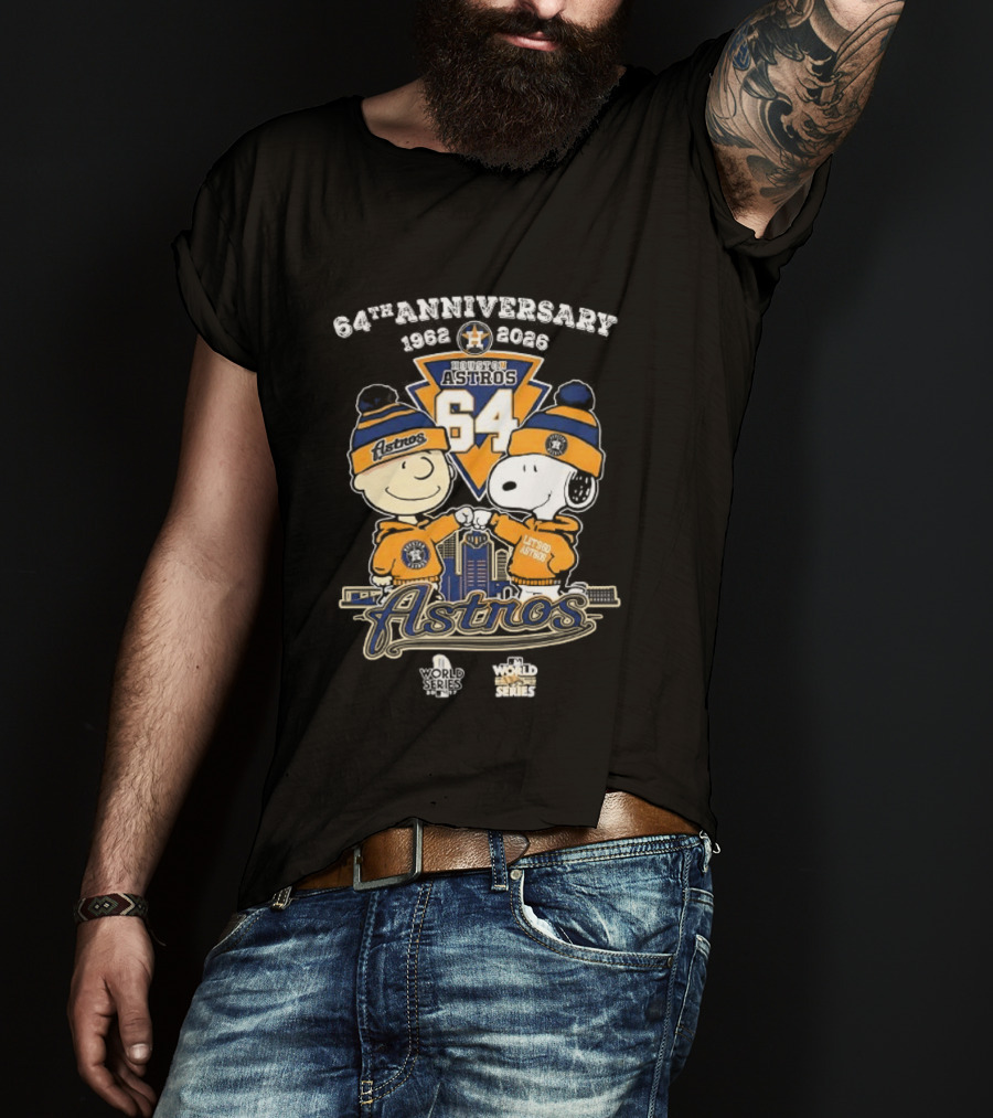 Snoopy Charlie Brown Houston Astros 64th Anniversary 1962 2026 MLB 94 T-Shirt
