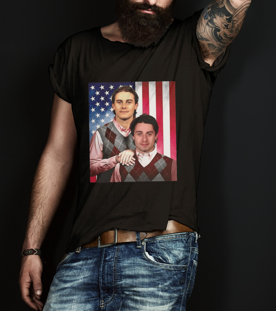 Jack Quinn Hughes USA Hockey Step Brothers American Flag T-Shirt