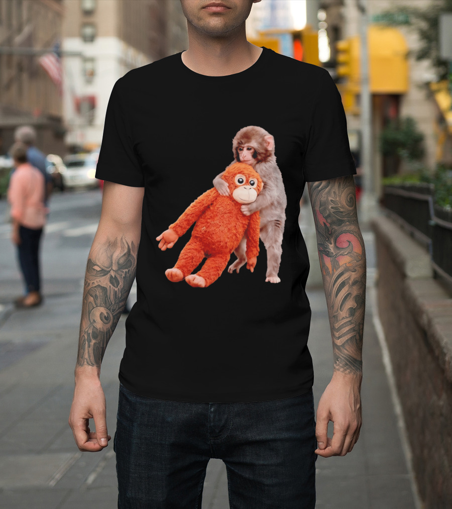 Punch Monkey Panchi Kun Stuffed Toy Hugging Cute Baby Monkey T-Shirt