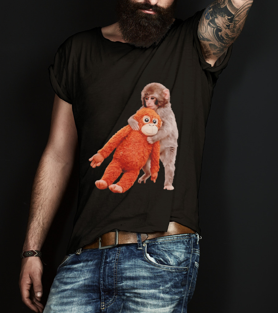 Punch Monkey Panchi Kun Stuffed Toy Hugging Cute Baby Monkey T-Shirt