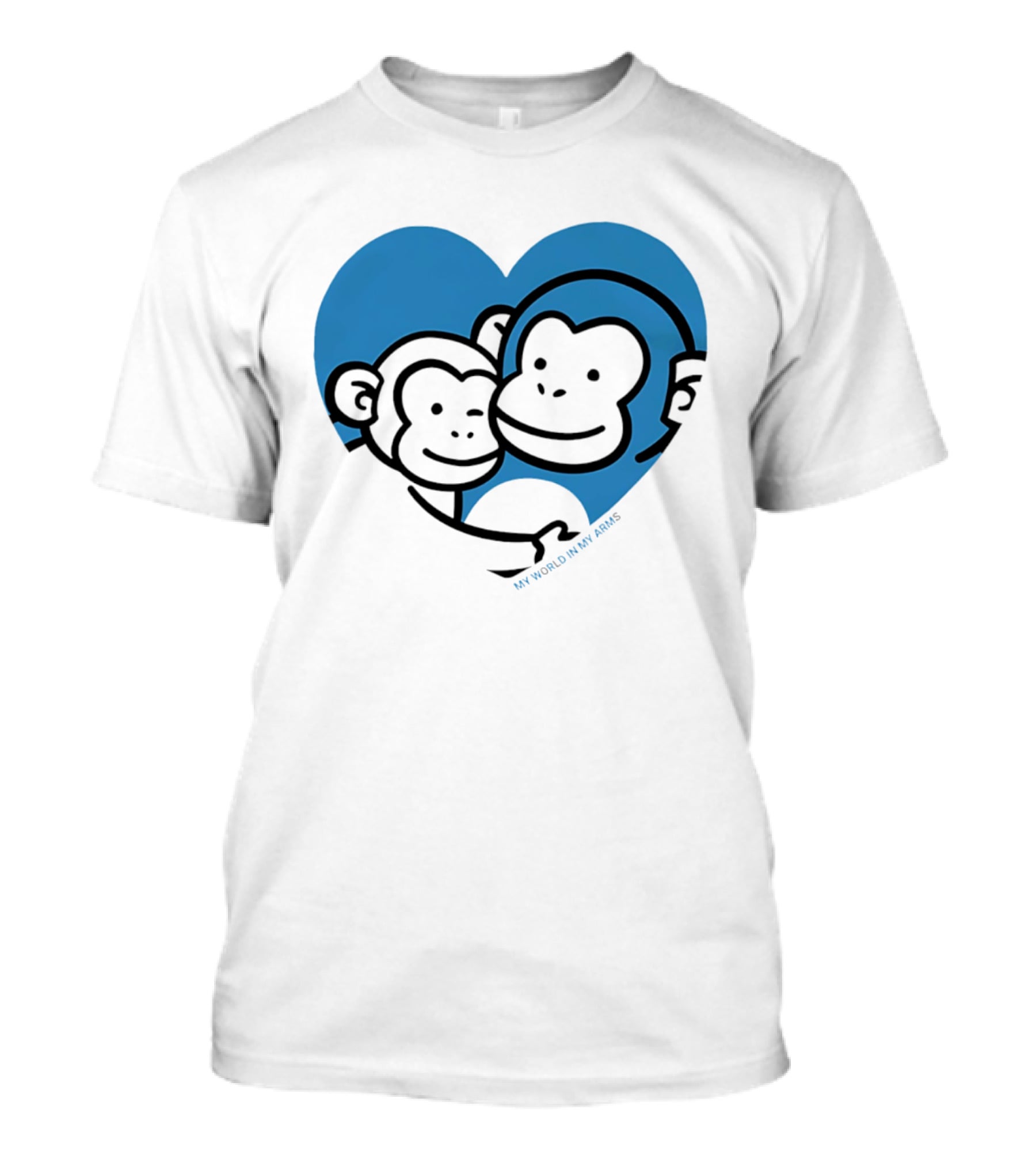 My World In My Arms Heart With Punchi Monkeys T-Shirt