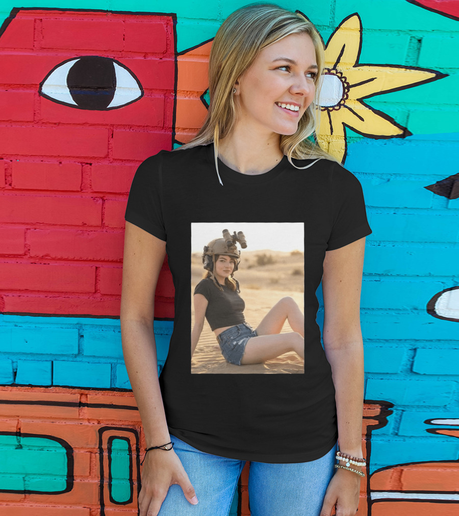 Emma Stone Desert Night Vision Helmet Adventure T-Shirt