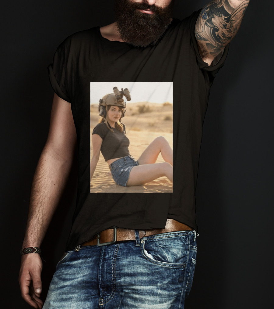 Emma Stone Desert Night Vision Helmet Adventure T-Shirt