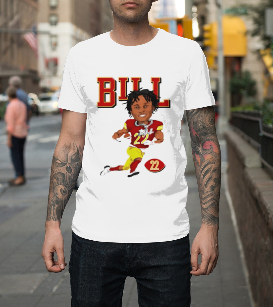 Original Bill 22 Washington Commanders Cartoon Football Player T-Shirt