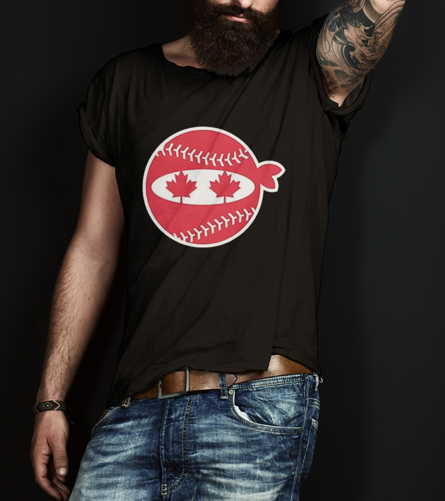 Canada Baseball Maple Leaf Ninja Pitching T-Shirt