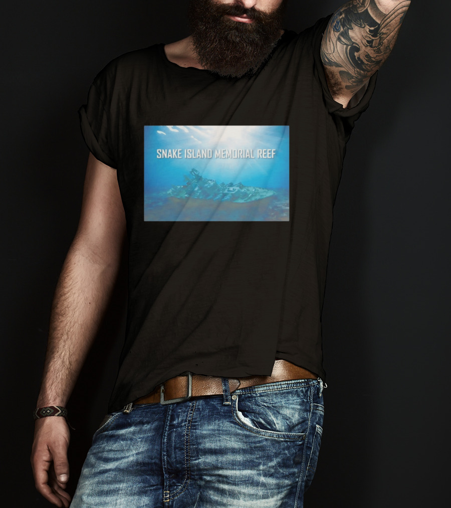 Snake Island Memorial Reef Submerged Ship Ocean Scene T-Shirt