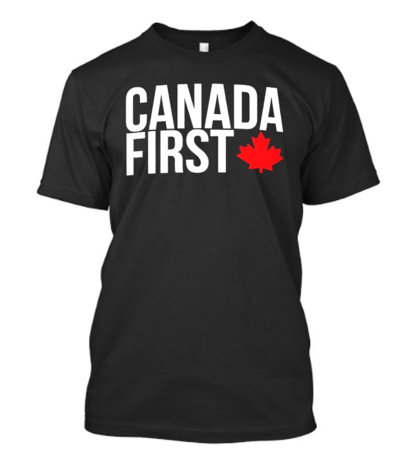 Canada First Baseball Red Maple Leaf T-Shirt