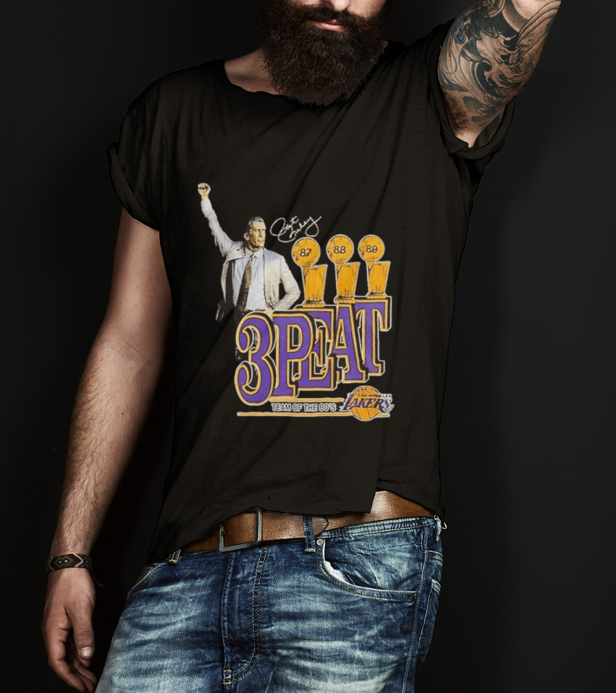 Los Angeles Lakers 3PEAT Team Of The 80's 87 88 89 Pat Riley T-Shirt