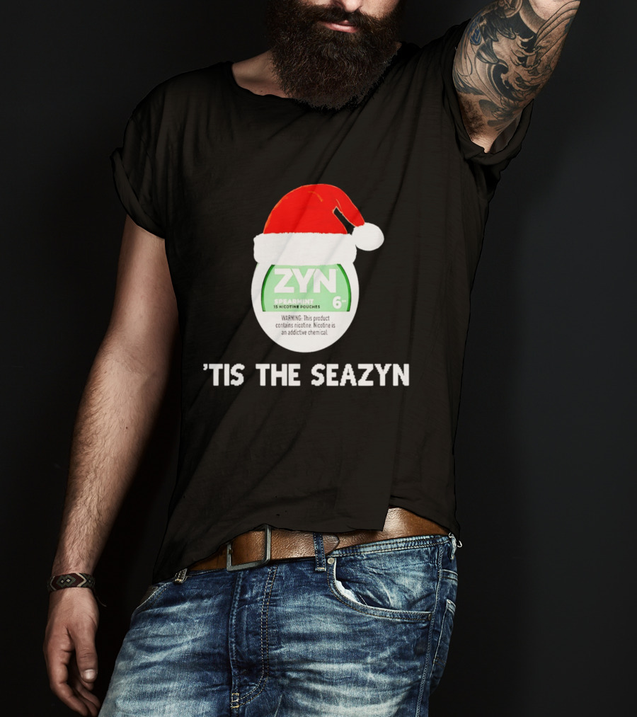 Zyn Spearmint Christmas Tis The Seazyn With Santa Hat T-Shirt