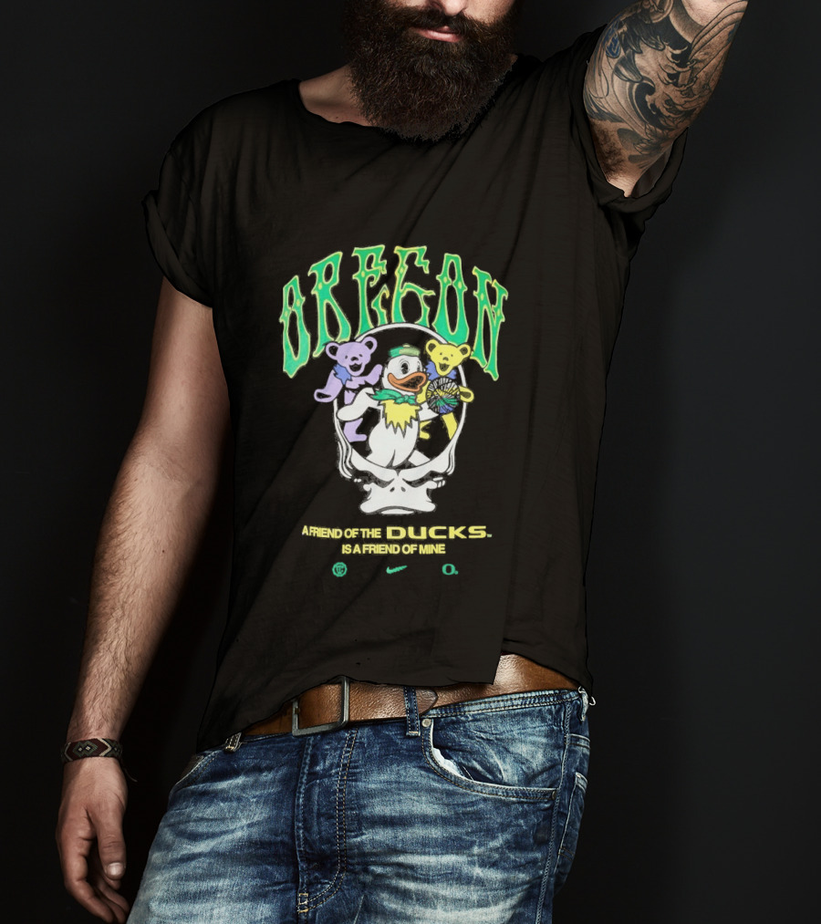 Oregon Ducks Grateful Dead Bears Collaboration Nike T-Shirt