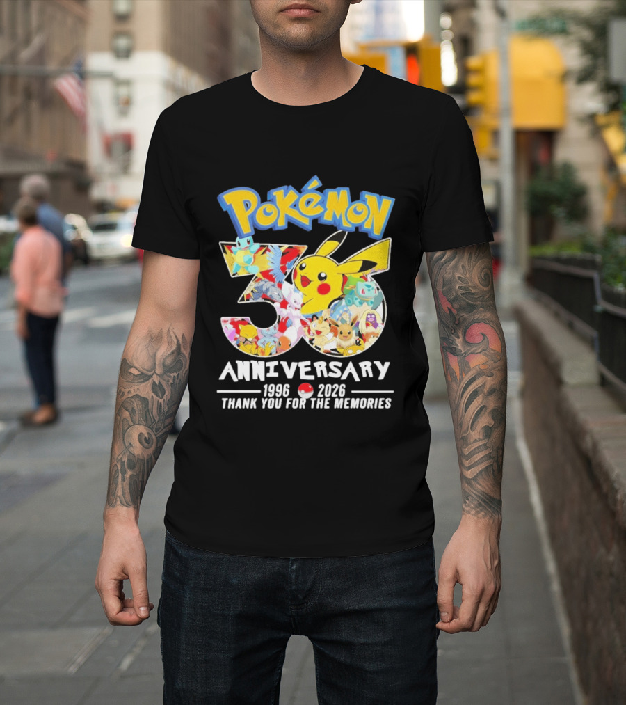 Pokémon 30th Anniversary 1996 2026 Thank You For The Memories T-Shirt