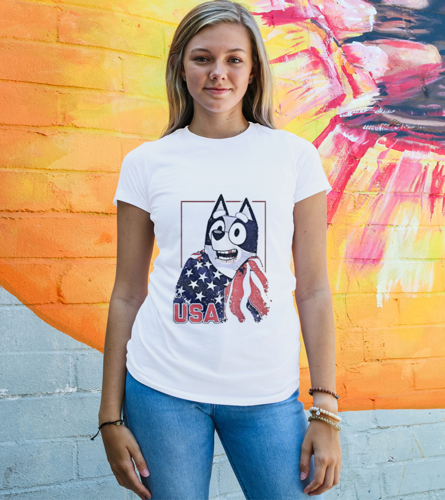 USA Bluey Hockey Jack Hughes Team Smile T-Shirt