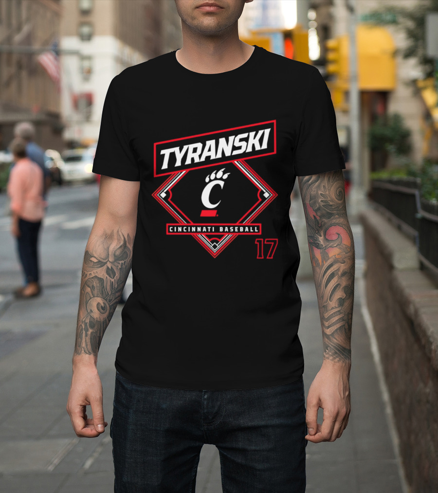 Tyranski Cincinnati Bearcats Baseball 17 T-Shirt