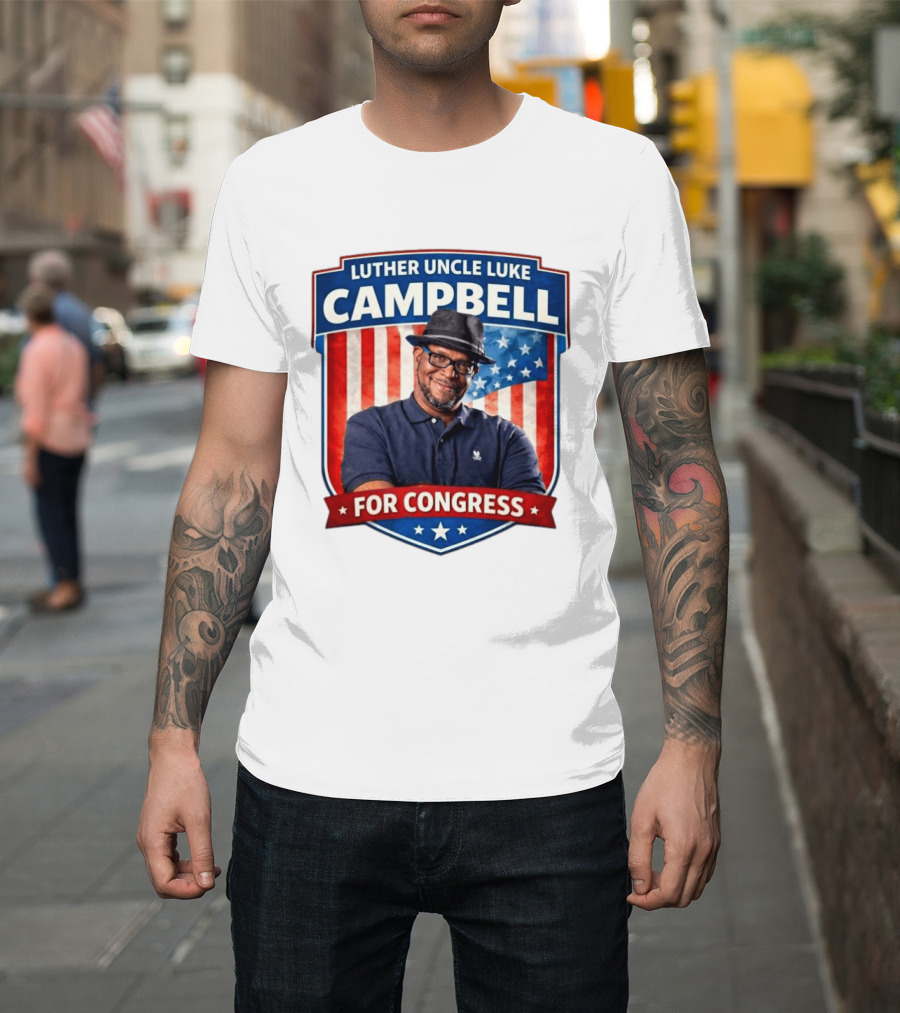 Luther Uncle Luke Campbell For Congress American Flag Leadership T-Shirt