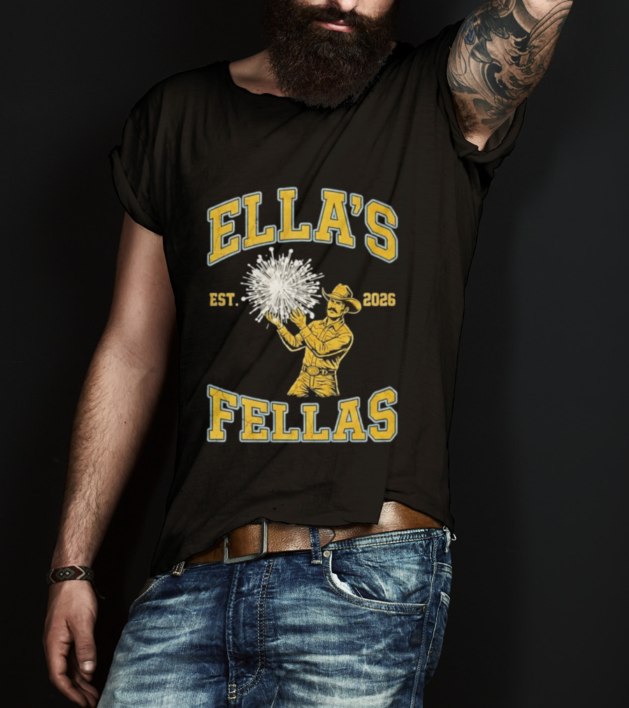 Ella Langley Ella's Fellas Est 2026 Cowboy And Fireworks T-Shirt