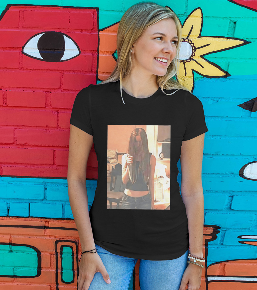 Long Hair Girl With Survival Knife In Room T-Shirt