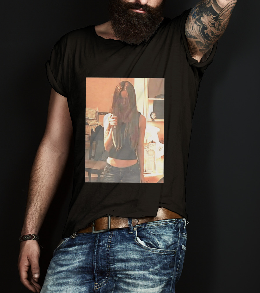 Long Hair Girl With Survival Knife In Room T-Shirt