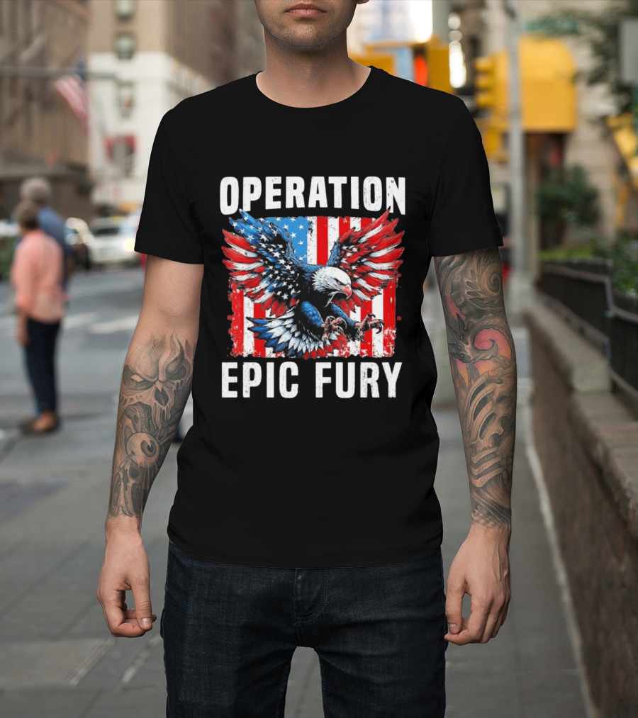 Operation Epic Fury American Flag Eagle Wings Patriotic T-Shirt