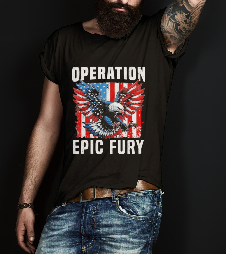 Operation Epic Fury American Flag Eagle Wings Patriotic T-Shirt