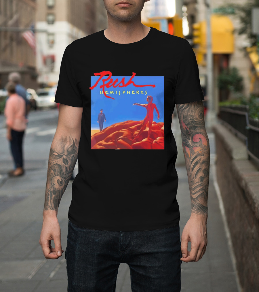 Rush Hemispheres Album Cover Artwork With Brain T-Shirt