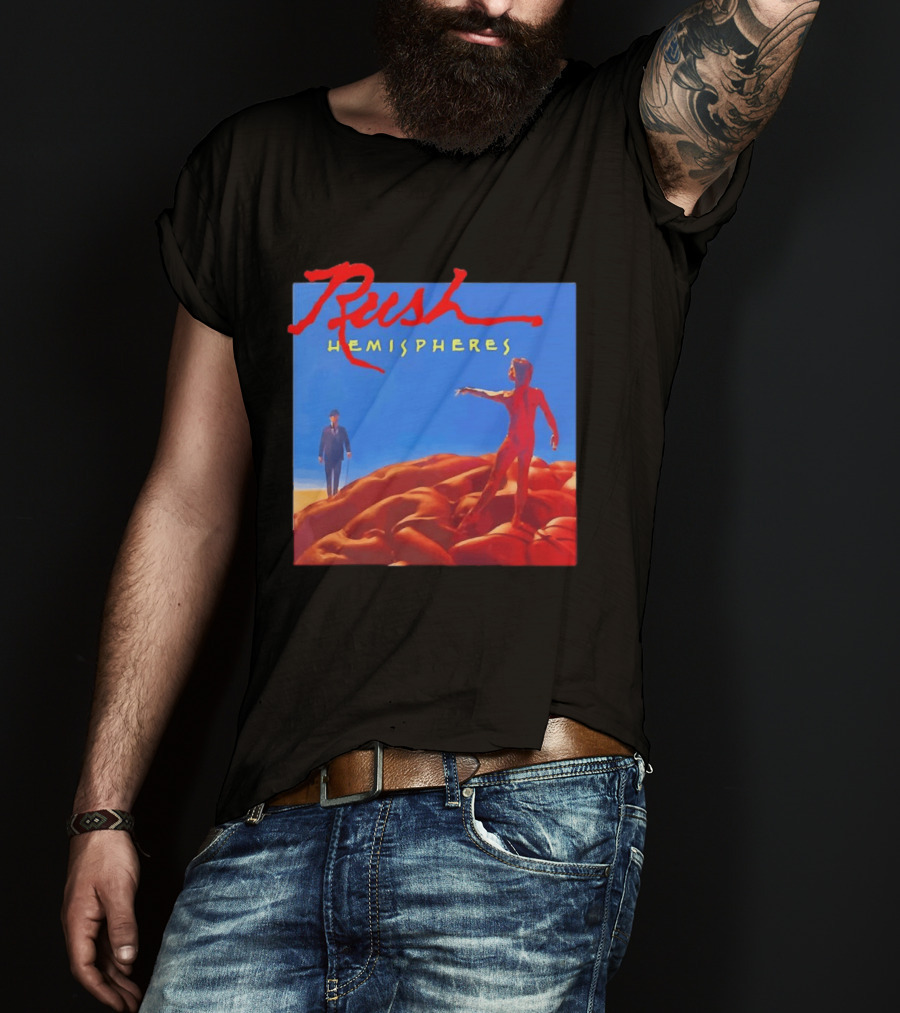 Rush Hemispheres Album Cover Artwork With Brain T-Shirt