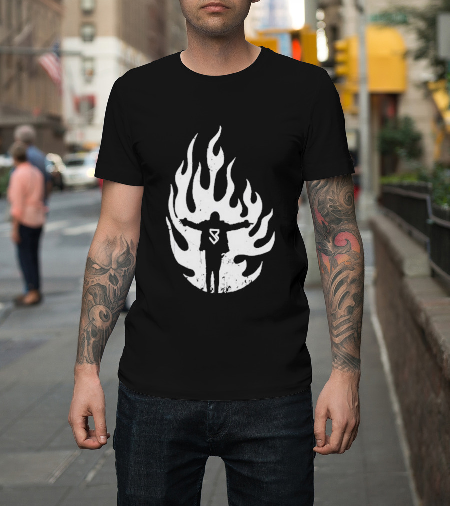 Seth Rollins SR Logo Flames WWE Fire T-Shirt