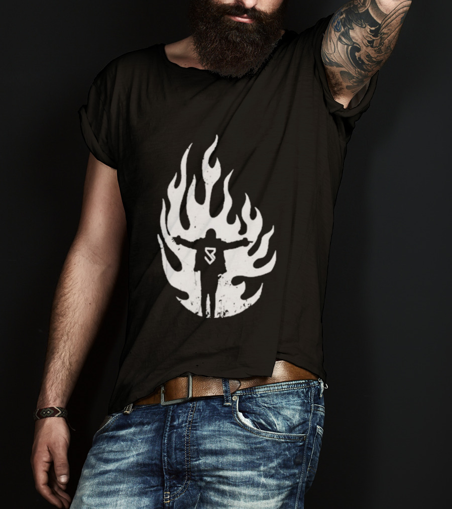 Seth Rollins SR Logo Flames WWE Fire T-Shirt