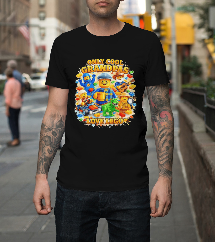 Only Cool Grandpas Love Lego With Fun Characters And Playful Themes T-Shirt