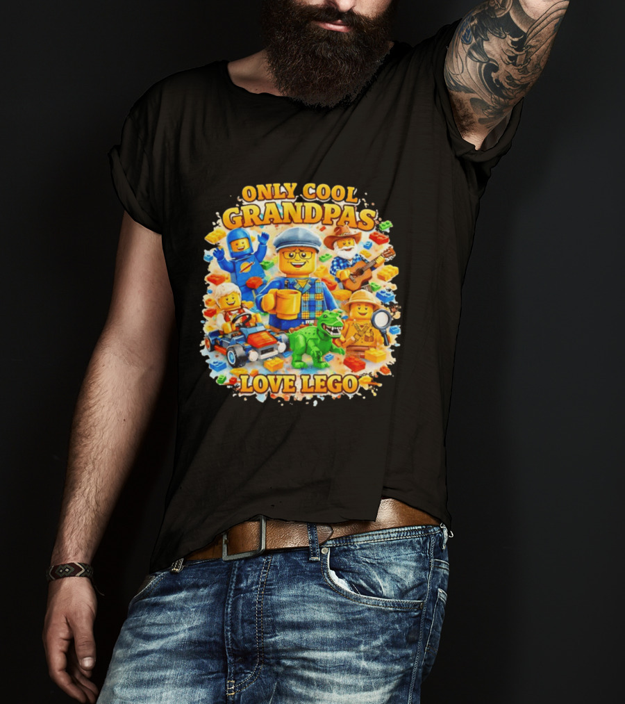 Only Cool Grandpas Love Lego With Fun Characters And Playful Themes T-Shirt