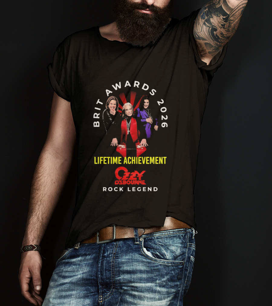 Brit Awards 2026 Lifetime Achievement Ozzy Osbourne Rock Legend T-Shirt
