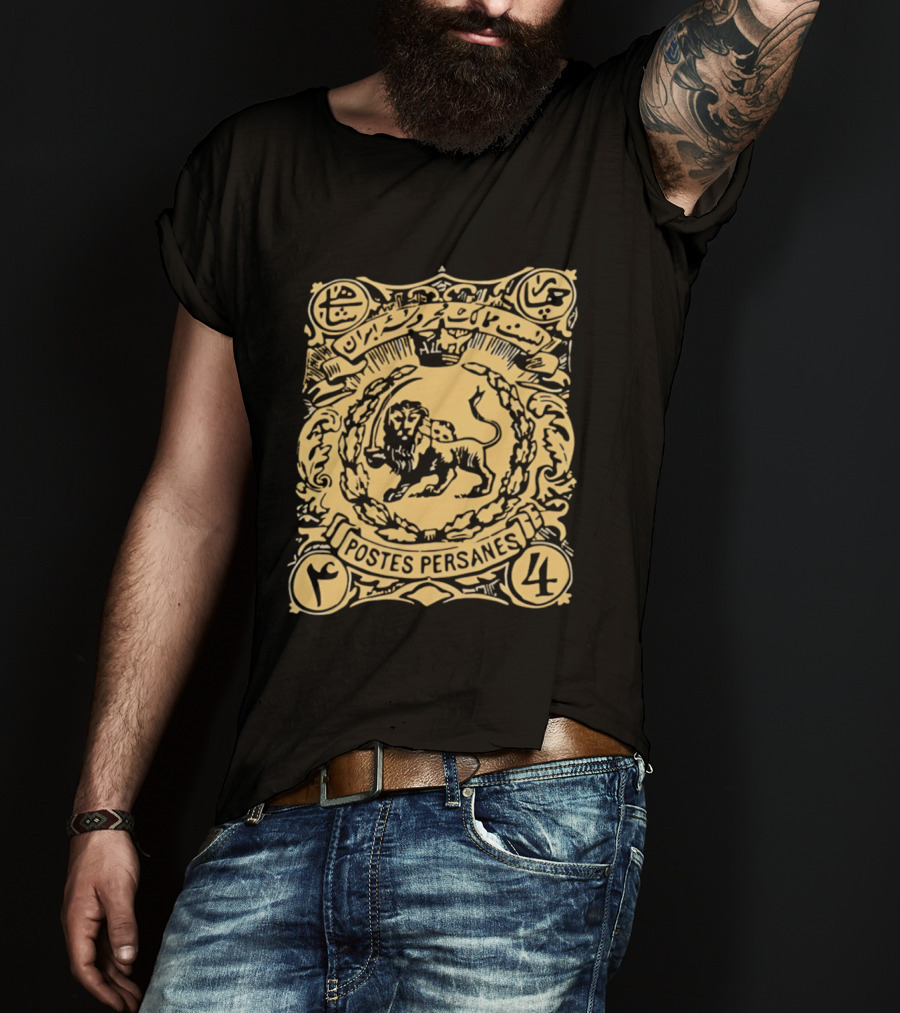 Postes Persanes Persian Lion Stamp Heritage T-Shirt