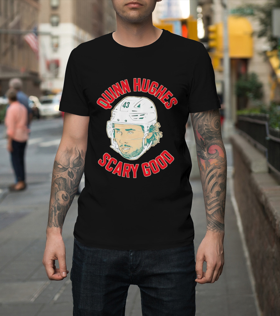 Quinn Hughes Scary Good Ghost Eyes 43 NHL T-Shirt