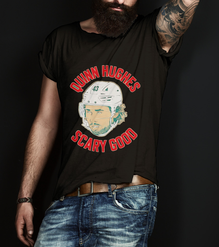 Quinn Hughes Scary Good Ghost Eyes 43 NHL T-Shirt