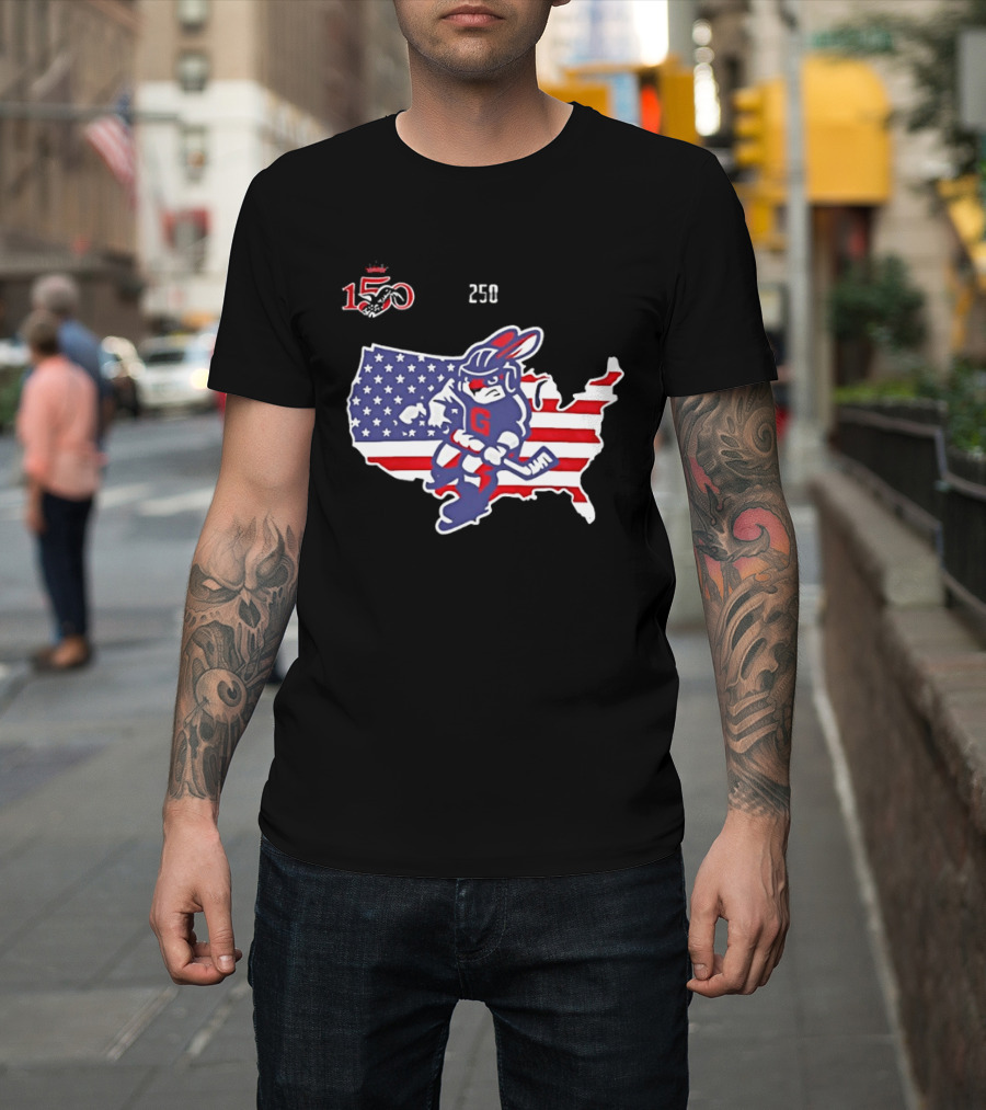 Greenville Swamp Rabbits 2026 Military Appreciation USA Map Anniversary 150 T-Shirt