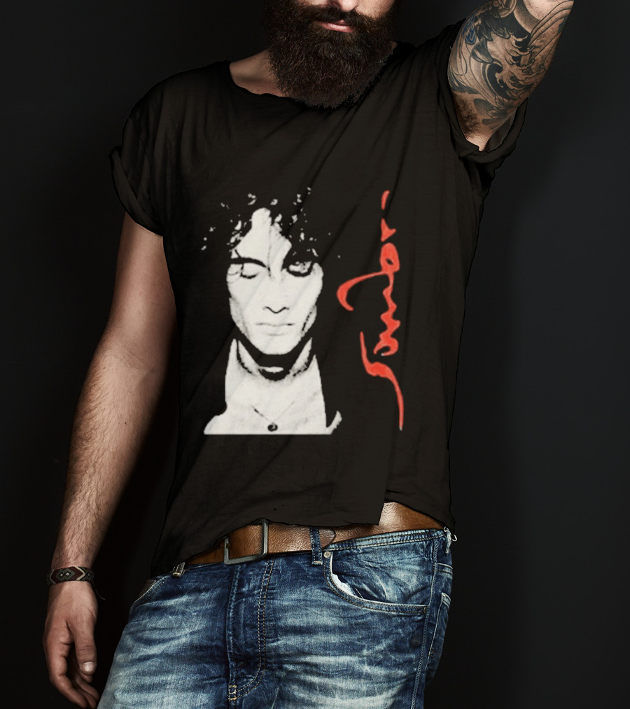 Sombr Facecard Tea Abstract Monochrome Red Accents T-Shirt