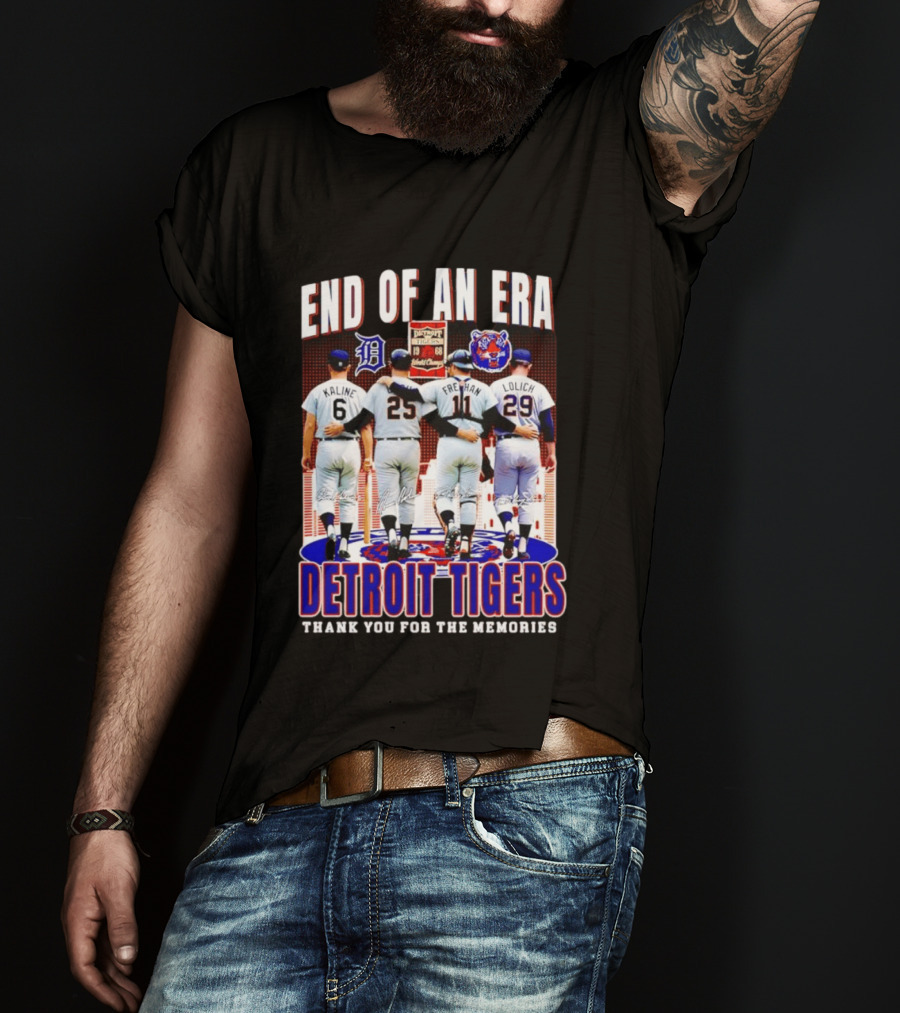 End Of An Era Kaline Cash Freehan Lolich Detroit Tigers Thank You For The Memories T-Shirt