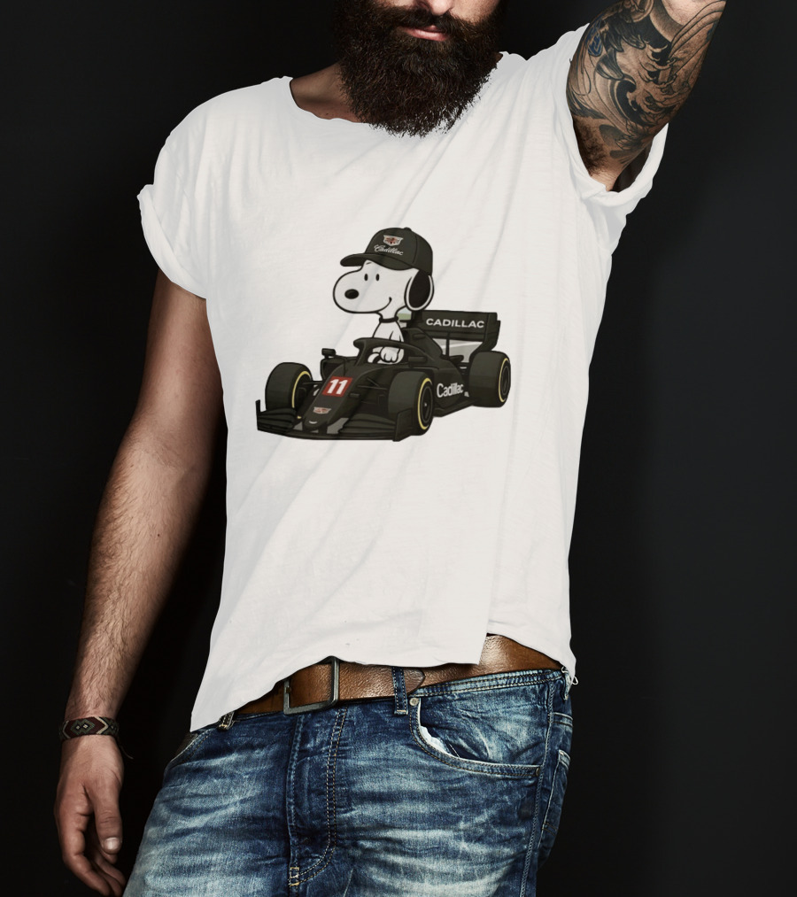 Cadillac Snoopy Formula 1 Racing Car With Number 11 T-Shirt