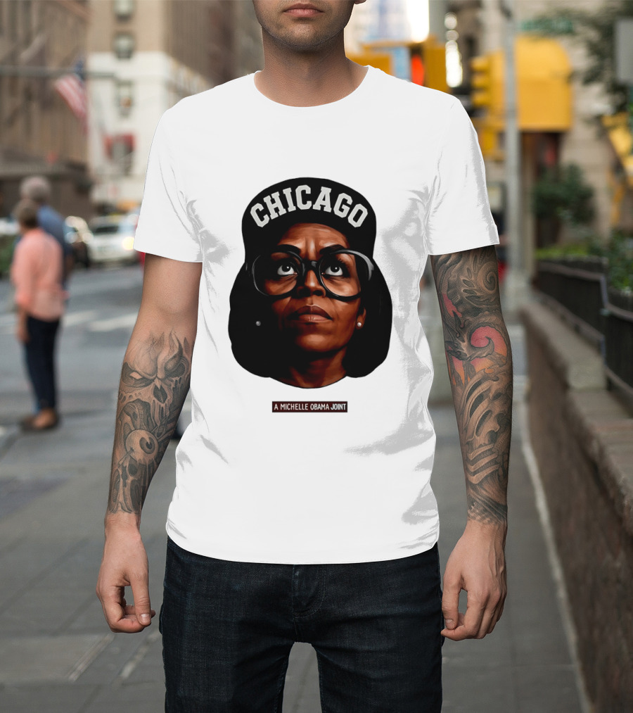 Chicago Michelle Obama Joint Big Face T-Shirt